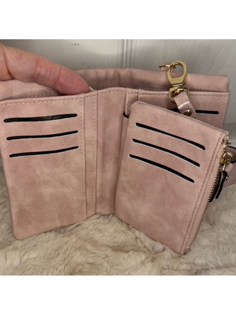 INKMILAN WOMAN’S SMALL FAUX LEATHER FASHION COMPACT BIFOLD WALLET - Picture 6 of 15